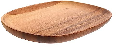 MAGICLULU Tray for Food Serving Acacia Wood Serving Plate Decorative Dinner Tray Salad Dish for Sushi