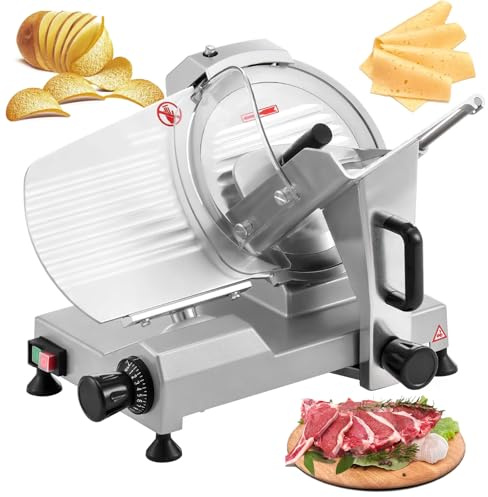 Electric Meat Slicer for Home Use, Adjustable Thickness for Perfect Cuts, Easy to Clean, Ideal for Meat Cheese and Bread