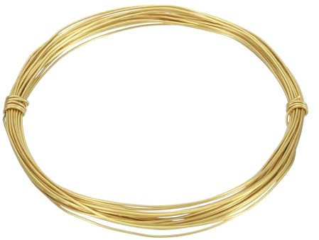 QUARKZMAN 7,6 Meter Lång H65 Mässing Hantverkskabel 0,7mm Diameter, 20 Gauge Metall Smycketråd Guld Mässingtråd för Halsband Armband Ring Smyckestillverkning Hantverk Dekoration