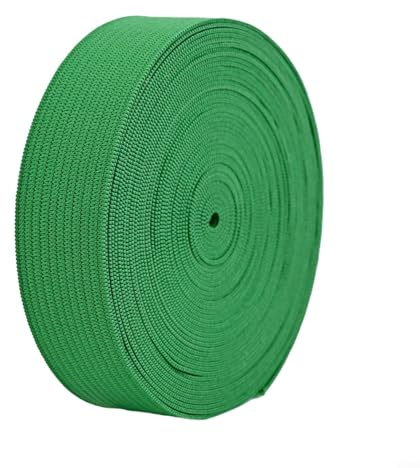 Bandas elásticas de nailon para costura y costura, alta elasticidad, 20 mm x 5 m, goma para cinturillas, pantalones, alteraciones de ropa, manualidades y accesorios de costura multiusos (verde)
