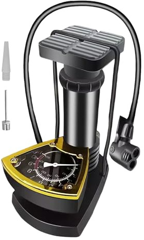 Fußluftpumpe – Tragbarer Reifenfüller, kompakter Auto-Kompressor, manuelle Luftdruck-Pedalpumpe, Hochdruck-Fahrradpumpe für Motorrad, Fahrzeug, Limousine, Pickup, Sportbälle, Pool, Schwimmer