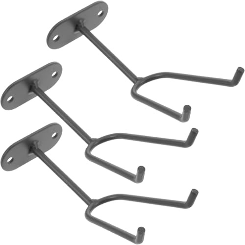 Healeved 3Pcs Wall-Mounted Spray Gun Holder Rack with U-Shaped Paint Spray Stand for Auto Painting Storage and Display Compatible with Bottles and Guitar Hooks