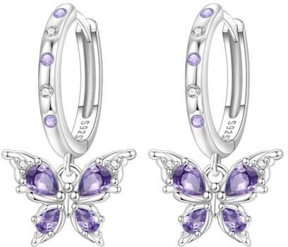 CYMYSS Ohrringe Silber 925 Hängend Zirkonia Ohrringe Earrings Ohrhänger Silber 925 Baumelnde Ohrringe Silber Ohrringe Damen 925 Hängeohrringe für Damen Geschenk für Frauen Freundin Mama