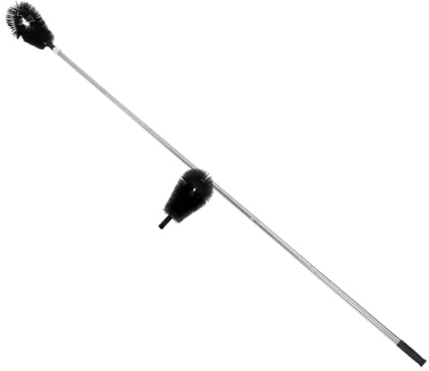 Homoyoyo Spazzola per Pulizia Grondaie Asta Telescopica Regolabile, Set da 6 Sezioni 2 Teste Nere, Strumento per Rimuovere Foglie e Detriti, Adatto a Manutenzione Casa e Giardino