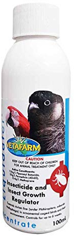 Bird Mite Spray - Vetafarm 100ml Concentrate Controls Bird Mites Parasite Lice for Cage Aviary and direct on Birds