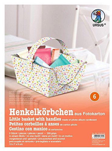 Ursus 5180006 - Henkelkörbchen aus Fotokarton Motiv 6, 5 Stück
