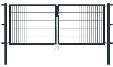 Alberts 648497 Doppeltor Flexo mit Zubehör | verschiedene Breiten und Höhen | anthrazit | Breite 250 cm | Höhe 100 cm