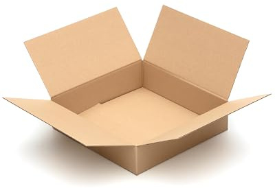 KK Verpackungen Versandkartons 400 x 400 x 100 mm Braun 1-wellig (Außenmaß 405 x 405 x 110 mm) | 10 Stück, Faltkartons Kartons geeignet für Versand als DHL Paket DPD Hermes GLS Paketklasse S (KK29)