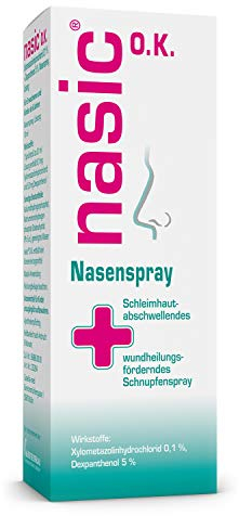 nasic O.K. Nasenspray mit dem Wirkplus | Abschwellendes Schnupfenspray ohne Konservierungsstoffe für Erwachsene & Schulkinder | Nasenspray mit Xylometazolin & Dexpanthenol | 10 ml