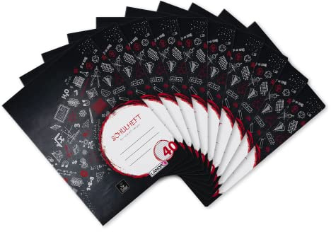 Landré Schulheft A4, 32 Blatt, Lineatur 40, kariert mit Rahmen, gelocht, 10 Stück