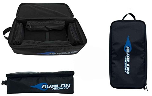 AVALON Zubehörtasche, kompakte Aufbewahrungstasche für Bogensport Zubehör | mit 4 Innenfächern und verstärkten Seiten, ideal für Visier, Spitzen, Fingertab und Kleinteile, schwarz