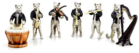 Kunst & Ambiente - Katzenkapelle - Wiener Bronze - sechsteilig - handbemalt - gestempelt - Tierfiguren - Statuen online kaufen - Dekorative Skulptur - Wohndeko für Innen