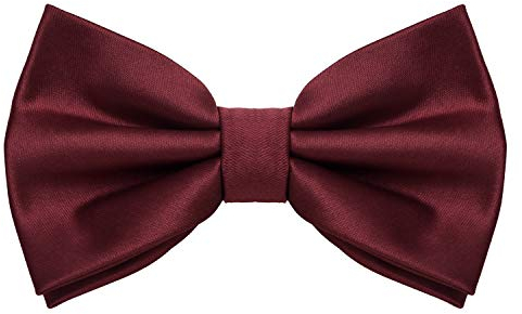 MASADA Herren Fliege Bordeaux Seidenlook, stufenlos verstellbar, handgefertigt, Hakenverschluss - 12 x 6 cm 100% Polyester