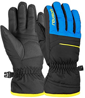 Reusch Unisex Fingerhandske Alan Junior blck/bril blå/safety yell 5