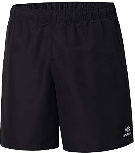 BASSDASH Herr 20 cm fiske vattenshorts snabbtorkande UPF 50+ lätt last vandring kajakpaddling vardaglig botten, Svart, S