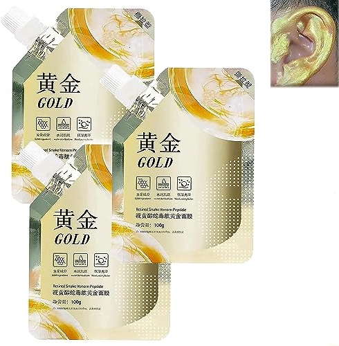 EXQST Gold-Maske, Retinol-Gold-Maske, Peel-Off-Maske, Retinol-Schlangengift-Gold-Maske, Gold-Kollagen-Peeling-Maske, Anti-Aging-Gold-Maske, feuchtigkeitsspendend, entfernt Mitesser und Öl-Hautpflege