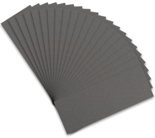 STEBRUAM Carta Abrasiva 21 Pezzi Kit, Carta Vetrata per Legno in Grane 800 Grinta, Sandpaper Carta Vetro Impermeabile Levigatura a Secco e Umido