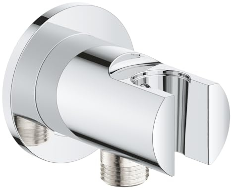 GROHE Vitalio universell väggunion med duschutlopp armbåge 1/2 tum gänga och vägghållare för handduschar, krom, 26962001
