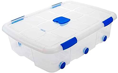 Acan Tradineur - Caja de Almacenamiento - Fabricado en plástico - Contenedor para almacenar juguetes, libros, ropa, mantas - N.º 14-56,5 x 76,5 x 20,5 cm - 56 Litros