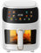 IkErna 6L Digital Air Fryer Oven, 8 Presets, One-Touch Digital Control, 1350W, Fully Automatic Frying Oil-Free/Blanc