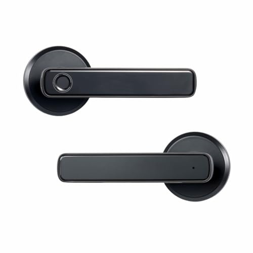iFutniew Cerradura electrónica inteligente de puerta con huella dactilar, cerradura electrónica de aleación de aluminio negro para dormitorio, hogar, hotel, apartamento