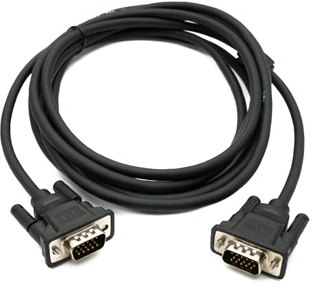 System-S Cavo VGA 3 m HD15 maschio a maschio, pannello di montaggio vite DSub 15pin adattatore