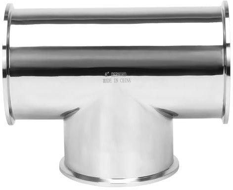 DERNORD Clamp Tee 3 Way Stainless Steel 304 Sanitary Fitting Fits 6 Ferrule Tri-clamp (Pipe OD 152mm)