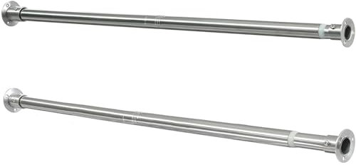 Barra para Armario Extensible, 38-99cm Riel tubo para Ropa Ajustable de Acero Inoxidable para Armario de Dormitorio/2Piezas