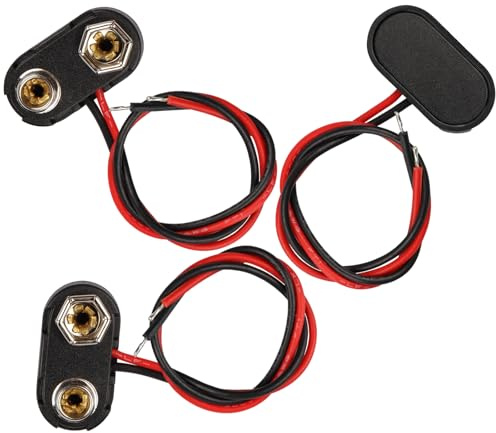 VWEICYY Lot de 3 connecteurs de batterie 9 V en forme de T 9 V avec coque en plastique rigide utilisés dans les expériences d'étudiants, ou d'autres équipements avec batterie