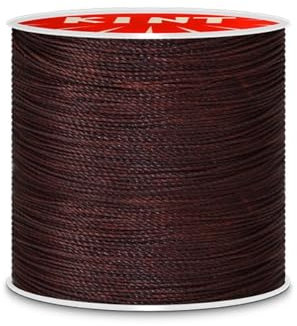 Anevous Gewachste Baumwollschnur, 0.5mmx 106m Wachsschnur, Polyesterfaden Beading String Knotenschnur, Perlenschnur Schnur für DIY Armbänder Halskette Schmuck Nähen Handwerk,Rotbraun