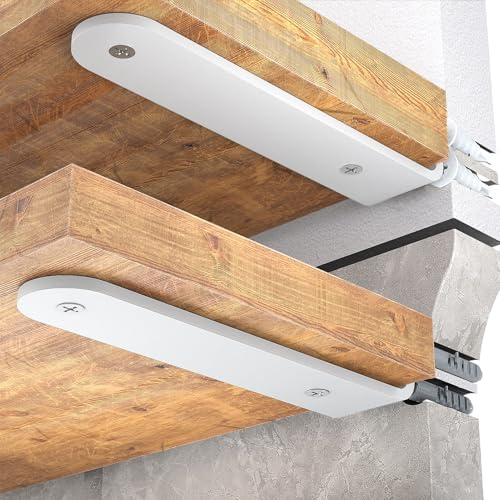WELDUN 4 Stücke Regalhalterung Regalträger 30 cm, Schwerlast Regalwinkel für die Wandmontage, Tragkraft 70 KG, Weiß