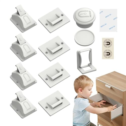 Möbelschlösser Magnetisch Bohrfrei Klebend Kindersicher Unsichtbar