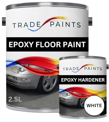 Trade Paints 2 Pack Epoxy Garage Concrete Floor Paint - 2.5 Litre (White)