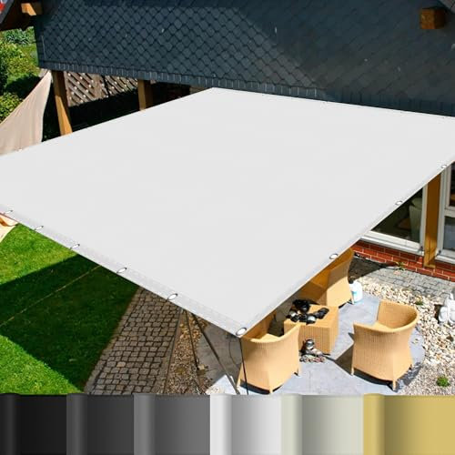 Rechteck Sonnensegel 1.6 x 3 m 90-95% Shading Rate Balkon Sichtschutz Sonnenschutz für Balkon Terrasse Garten, Weiß