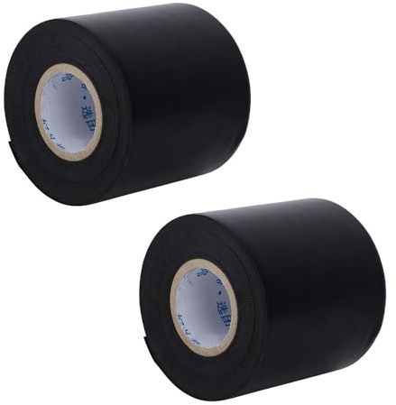 Hapivida Attachage Isolant de Climatiseur en PVC, Ruban Isolant Noir de Climatisation, Tube Résistant à L'Huile, Ruban Protecteur Portable, Ruban d'Emballage (2Pcs)