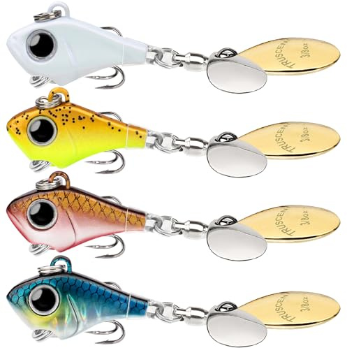 TRUSCEND Easy Catch Vibe Spinner mit BKK-Haken, Lange Wurfweite, Vibrierende, Chwimmende, Blinkende und Jiggende Aktionen, Ultimativer Suchköder für alle Fischarten, Erstaunlicher Jig-Spinner-Köder