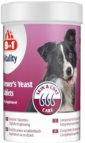 8in1 Compresse di Lievito di Birra per cani - Combinazione unica di vitamine per tutti i cani, supporta la cura della pelle e del pelo, 1 lattina (260 compresse)