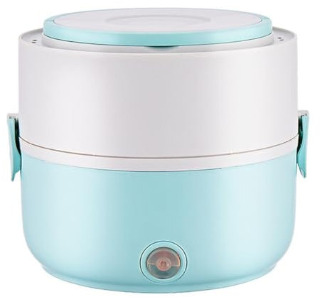 Gamelle chauffante électrique 200W, chauffage rapide, 0,8L, portable étanche - Réchauffeur alimentaire en PP alimentaire+inox intérieur, 110V/220V pour bureau et voyage(Blue)
