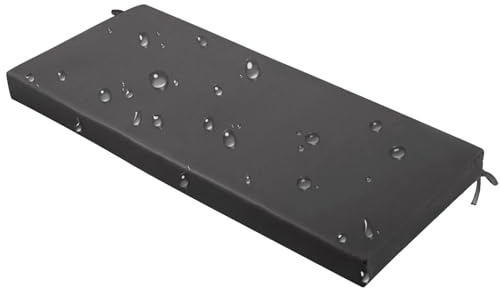 YFHT Bankauflage Outdoor Wasserfest, 110x50x3cm Gartenbank Auflage mit Bändern, Sitzauflage Bank, Sitzkissen Bank Outdoor, Sitzpolster Bank für Garten, Terrasse, Balkon, Darkgray