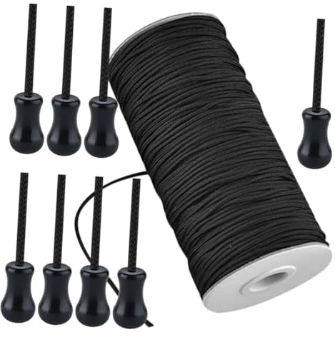 RORPOIR Cuerda y Colgantes para Cortinas Negras Metros Accesorios Cuerda para Persianas y Reemplazo de Cordón para Ventanas Instalación Fácil y Diseño Versátil para Hogar