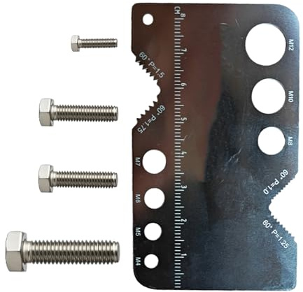 Calibre De Rosca De Tornillo - Herramienta De Medición De Acero Inoxidable | Calibre De Medición De Paso De Rosca | Herramienta De Precisión Para Mecánicos, Ingenieros, Procesamiento De