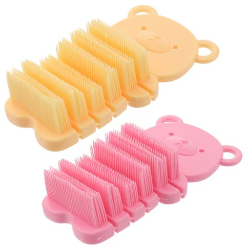 FONDOTIN Spazzola per Dita e Unghie per 2 Pezzi Setole Morbide in Nylon e PP Spazzola per Pulizia Unghie e da Pedicure Portatile per Mani e Piedi Uso Quotidiano in Bagno e Viaggio