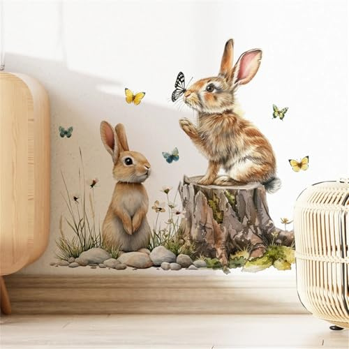 Ostern Hase Ostereiern Wandtattoo Wandaufkleber Wandsticker Kinderzimmer Babyzimmer Schlafzimmer Ostern Wanddeko ﻿ (A)