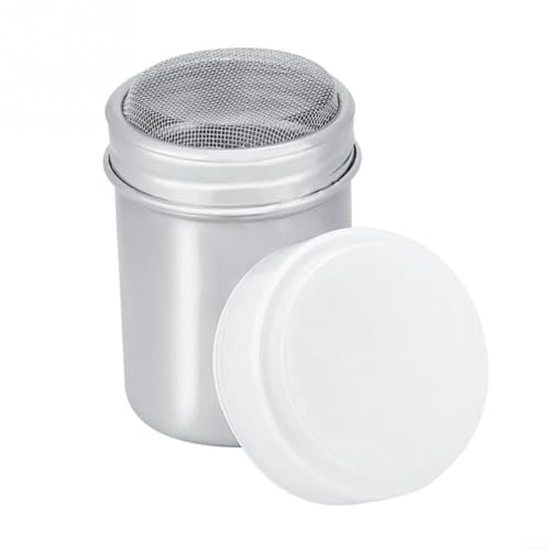 Esparcidor de azúcar en polvo y chocolate de acero inoxidable, herramienta de cocina para espolvorear cacao en polvo, harina y canela para hornear y barista (5,5 x 8 cm)