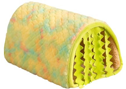 TSMORY Polaire confortable avec coussinet amovible, tunnel résistant à la mastication et literie d'hiver lavable pour petits animaux de compagnie amovible et lavable