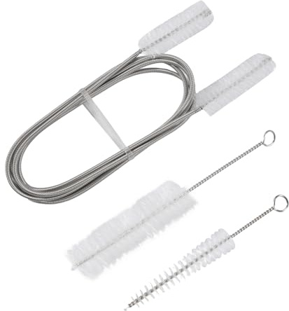 Dedjgoo 3Pcs French Horn Trombone Trumpet Cleaning Set Stainless Steel Nylon Brush Musical Instrument Cleaning Brush Easy Install Easy to Use