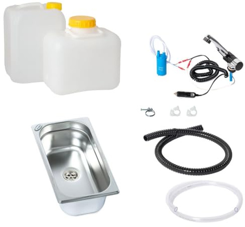 Wasseranlage Imbisswagen Verkaufsanhänger Campingküche Bausatz Spüle 325x176x100 London (ad-ideen) (N)