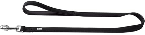 HUNTER SOFTIE Führleine für Hunde, Kunstleder, mit Handschlaufe, 2,0/100 cm, schwarz