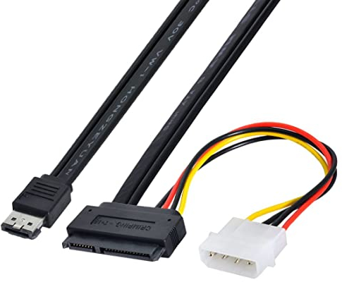 ChenYang Power eSATA auf SATA 22Pin Datenübertragungs-Verlängerungskabel mit IDE 4Pin Power-Unterstützung 5V/12V Power für 2,5/3,5 Festplattenlaufwerk 50cm