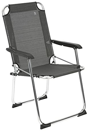 Bo-Camp Campingstuhl Copa Rio Deluxe L, Aluminium, Polyester, Grau, 68x54x94 cm, 2,7 kg
